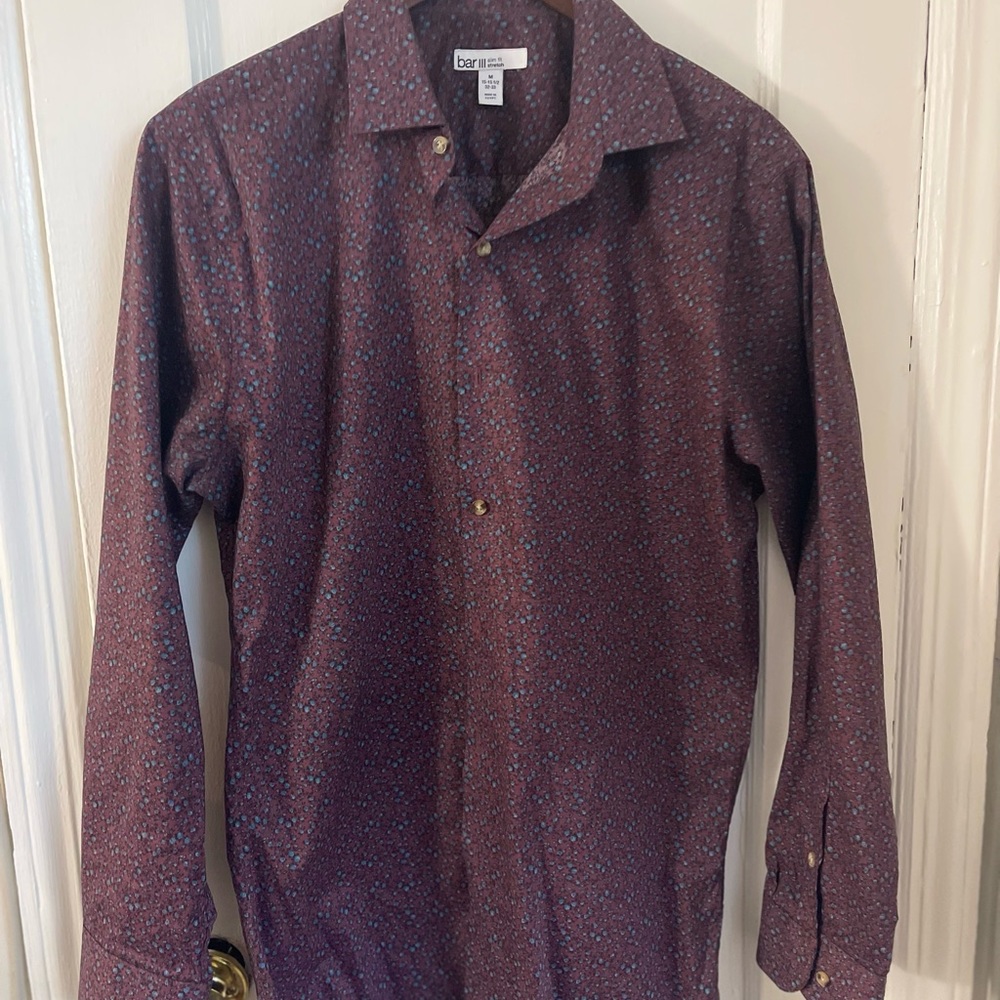 BAR III, rose pattern button-up
